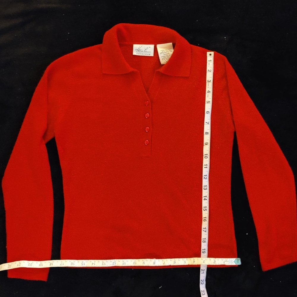 Kathie Lee Collection V-Neck Red Sweater